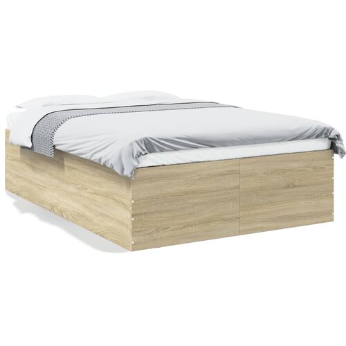 vidaXL Posteljni okvir sonoma hrast 120x190 cm inženirski les Cene
