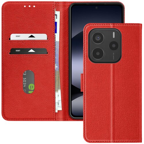 AVIZAR Ohišje za Xiaomi Redmi Note 14 5G Clamshell Wallet and Video Holder, Rdeča, (5000015258) Cene