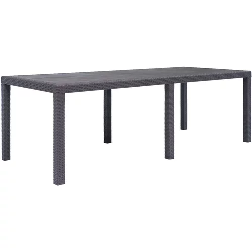  miza iz plastike 220x90x72 cm izgled ratana rjava