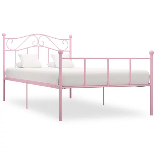  za krevet ružičasti metalni 90 x 200 cm