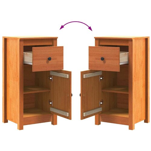  Kreveta 2 pcs Vosak smeđa 39 x 34,5 x 80 cm Čvrsto borovo drvo Slike