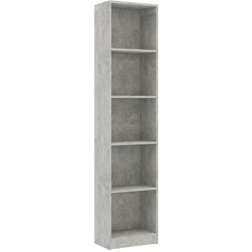 Maison Chic Knjižna omara - Knjižni regal 5-nadstropna betonsko siva 40x24x175cm iverna pl., (21726088) Slike