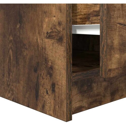 vidaXL Kavna mizica s predali dimljeni hrast 70,5x70x40 cm Cene