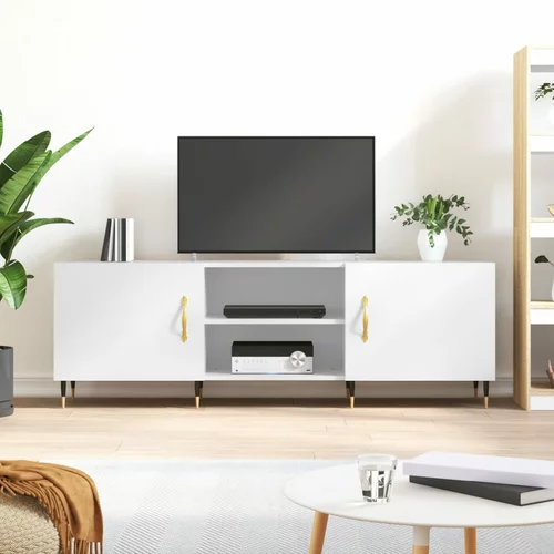 vidaXL TV omarica visok sijaj bela 150x30x50 cm inženirski les