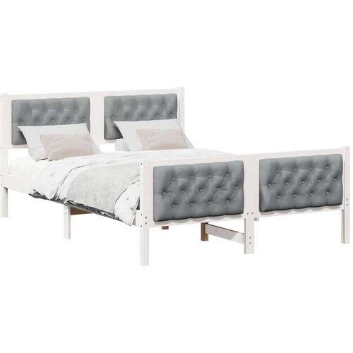  Okvir za krevet Svijetlo siva 140 x 200 cm tkanina Slike