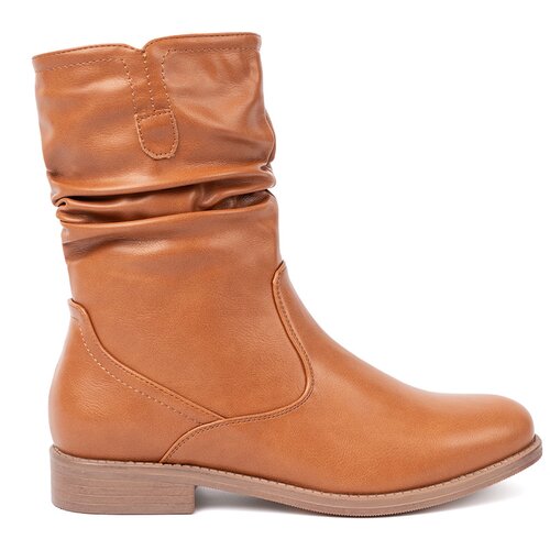Shelvt Comfortable caramel ankle boots with ruffles Cijene