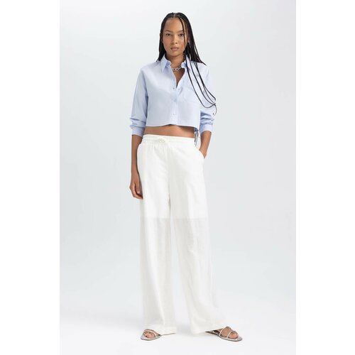 Defacto Wide Leg With Pockets Cotton Trousers Slike