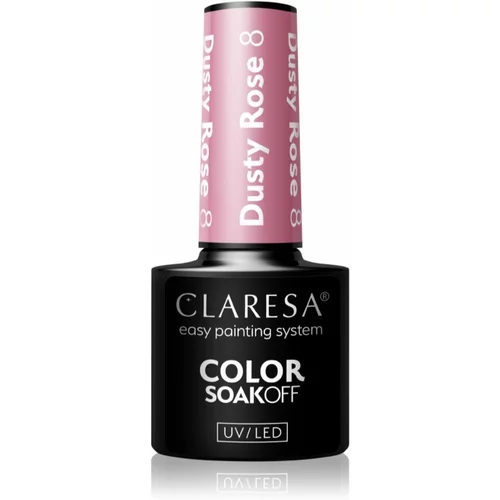 Claresa SoakOff UV/LED Color Dusty Rose gel lak za nohte odtenek 8 5 g