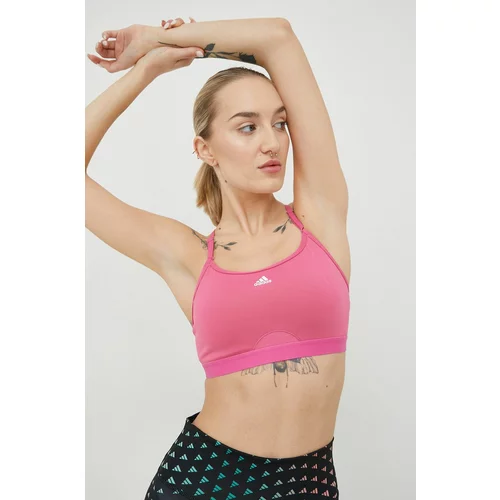 Adidas Grudnjak za jogu Aeroreact boja: ružičasta, jednobojni model