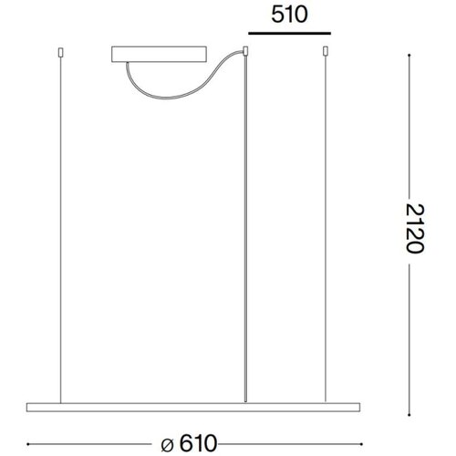 Ideal Lux led luster na sajli hulahoop LED/28W/230V 3000K prečnik 61 cm cri 90 bela Slike