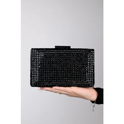 LuviShoes GOMEDA Black Square Stone Women's Evening Dress Bag