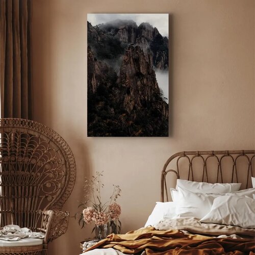  Slika - Heart of Mountain Landscape (1-part) - Clouds Amid Rocks 60x90 Premium Print Slike