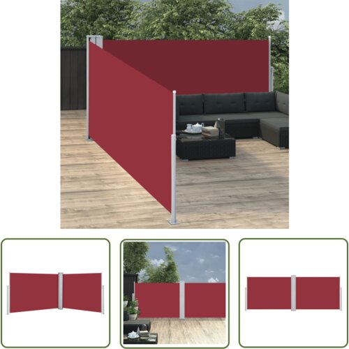  The Living Store Zložljiva stranska tenda rdeča 100x1000 cm - Stranska Tenda, (21743529) Cene