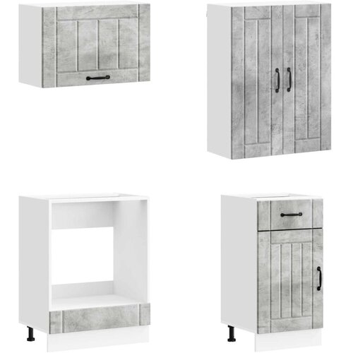  Kuhinjska jedinica LUCCA 8 kom. Betonska siva Konstruirano drvo - Betonska siva 80 cm Slike