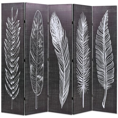 Furnova Zložljiv paravan 200x170 cm perje črn in bel, (21929804) Slike