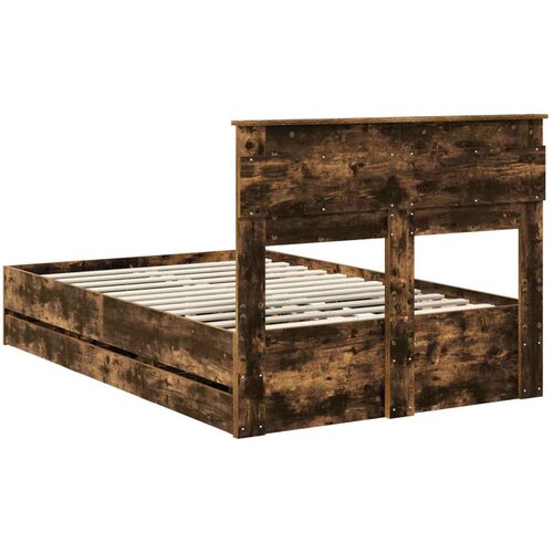  Okvir za krevet s ladicama Dimljeni hrast 135 x 190 cm - Dimljeni hrast 135 x 190 cm Slike