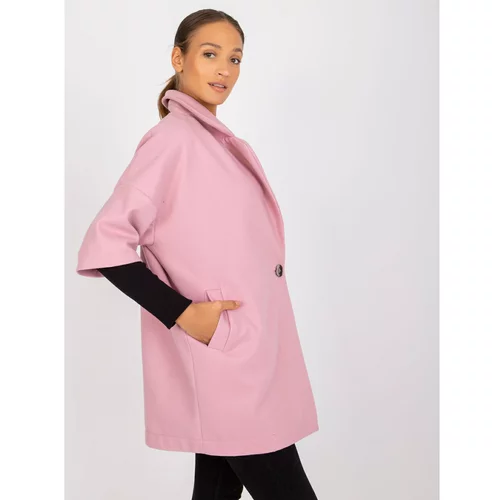Fashion Hunters Light pink single-button coat from Aliz RUE PARIS
