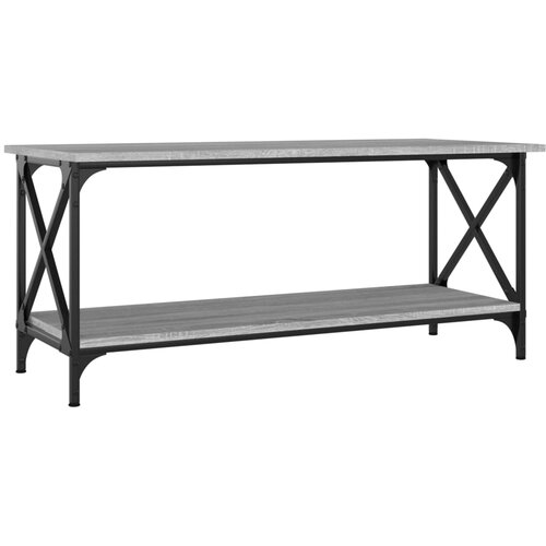 Maison Chic Klubska mizica - kavna mizica - Nizka mizica siva sonoma 100x45x45cm inženirski les in železo, (21752901) Slike