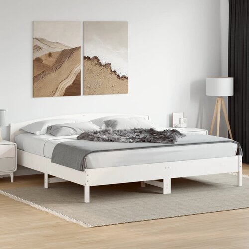 Furnova Posteljni okvir brez vzmetnice bel 180x200 cm trdna borovina, (21935317) Slike