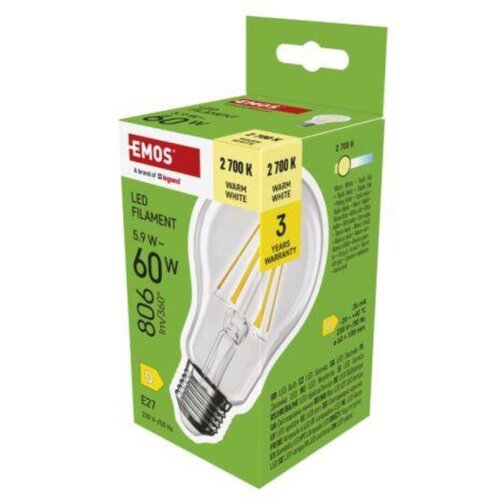 Emos zf5d42 sijalice Led sijalica filament a60 5,9w(60w) 806lm e27 ww ( 3443 ) Cene