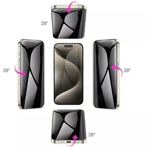 Hoco. kaljeno za&amp;scaron;čitno steklo proti vdoru pogleda 360 stopinj za iPhone 15 Plus Slike