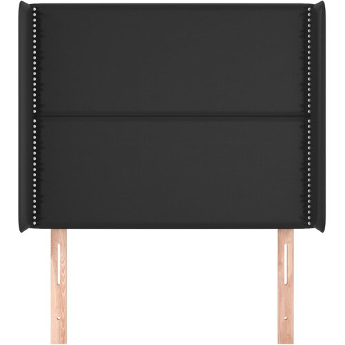  Uzglavlje s u&amp;scaron;ima crno 93x16x118/128 cm od umjetne kože Slike