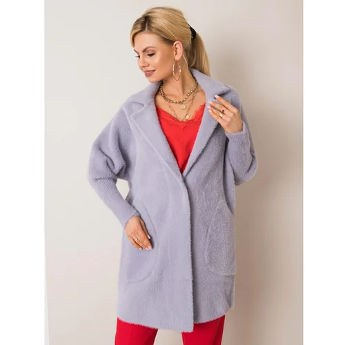 Fashion Hunters Gray fluffy alpaca coat