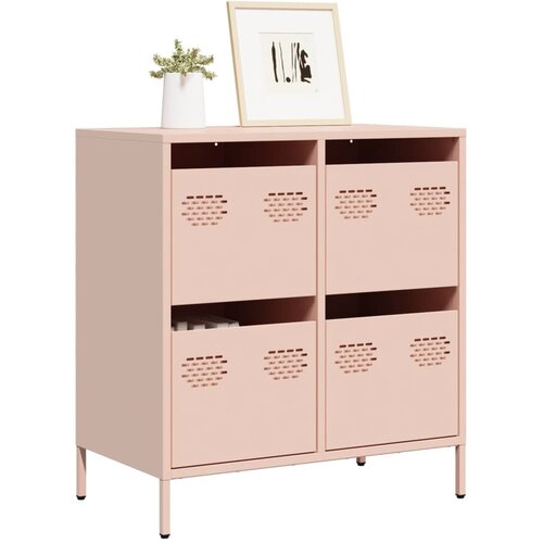 VidaXL Komoda roza 68x39x73,5 cm hladno valjano jeklo Slike