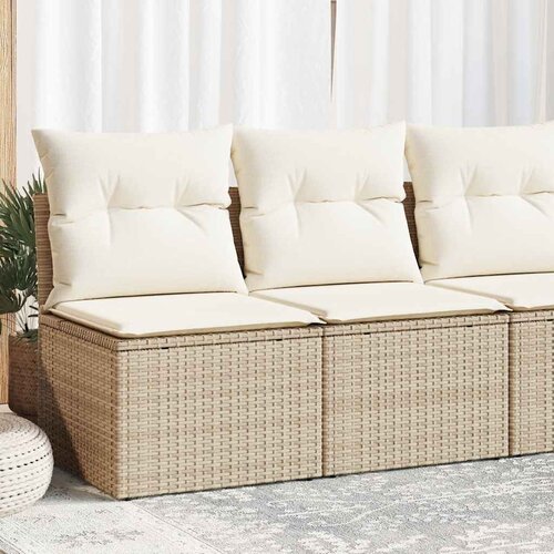 VidaXL 4-dijelni set vrtnih sofa s jastucima bež od poliratana bagrem Slike