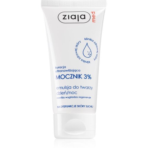 Ziaja Med Ultra-Moisturizing With Urea Day & Night Emulsion 3% vlažilna emulzija za regeneracijo kože 50 ml za ženske Cene