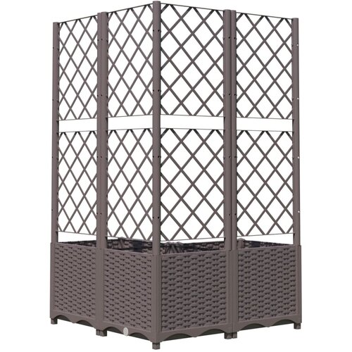  Vrtna sadilica s re&amp;scaron;etkom smeđa 80 x 80 x 136 cm PP Slike