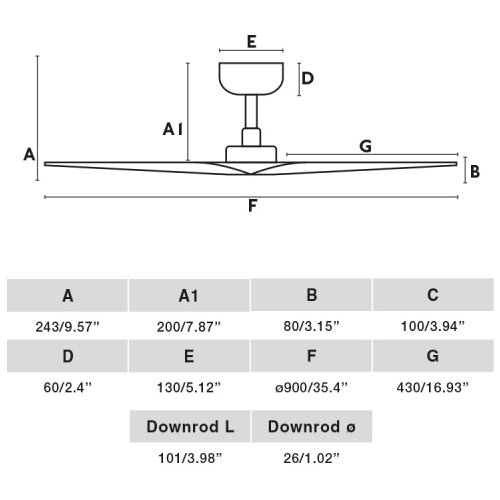 Faro 33825WT - Plafonski ventilator HEY S, crni, prečnik 90 cm WT + daljinski upravljač Slike
