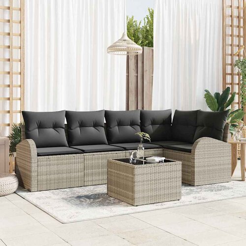  Set sofe s jastukom 6 pcs Svjetlosiva Poliester Cene
