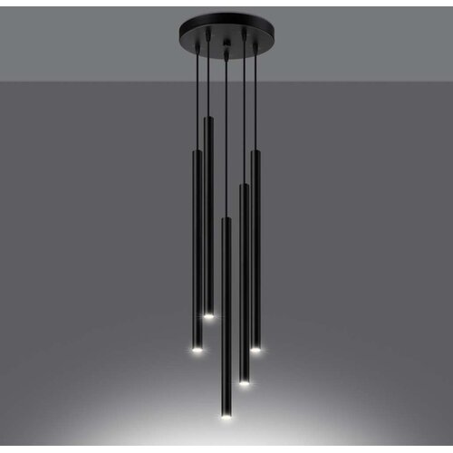  Sollux SL.1176 - Luster na lanku PASTELO 5xG9/8W/230V crna Slike