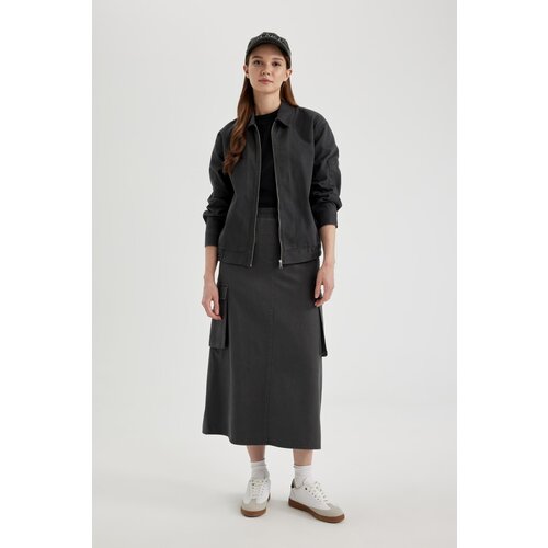 Defacto Cargo Fit Gabardine Long Skirt Slike