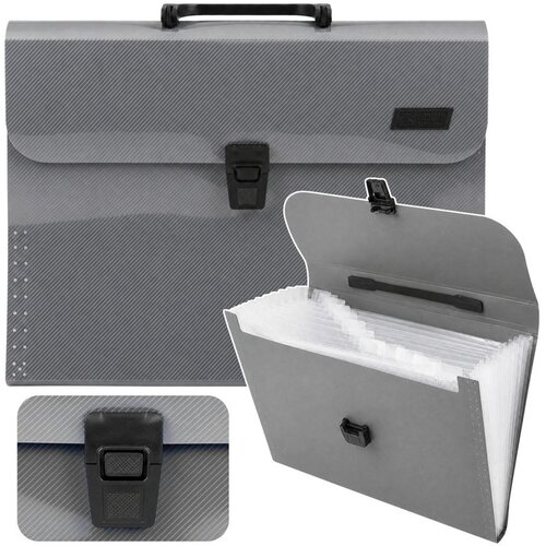  Organizator za mape za dokumente, 13 pretinaca, sivi, A4, držač Slike