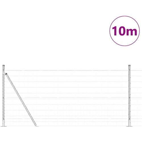  Vanjski Euro Ograda s Betonskom Podlogom 10 x 0,8 m Srebrna Slike