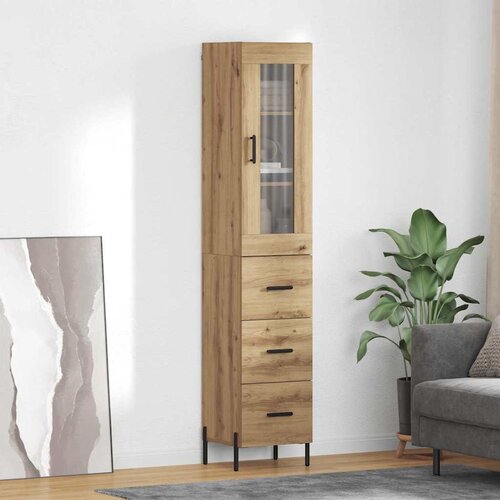 vidaXL Visok predalnik Umetni hrast 34,5 x 34 x 180 cm Konstruiran les Cene