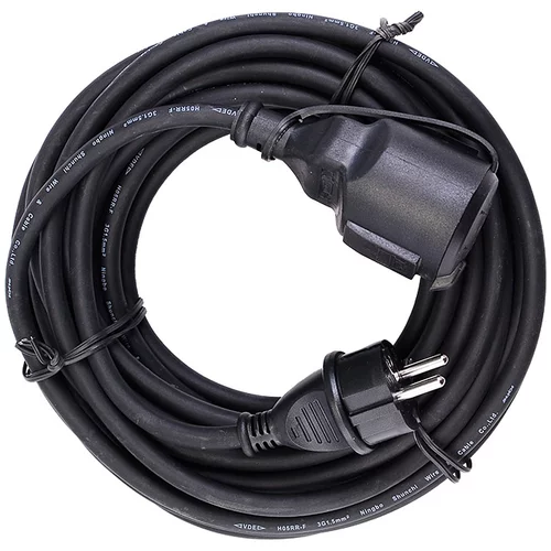 PROFI DEPOT gumeni produžni kabel (25 m, Crne boje, IP44, H07RN-F3G1,5)