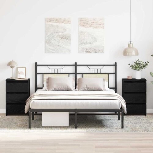  Noćni ormar s ladicama 2 pcs Crni hrast 40 x 35 x 62,5 cm Slike