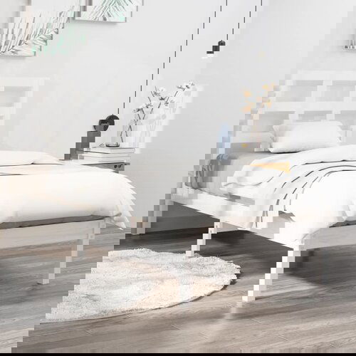 Furnova Posteljni okvir bel iz trdnega lesa 100x200 cm, (21937618) Slike