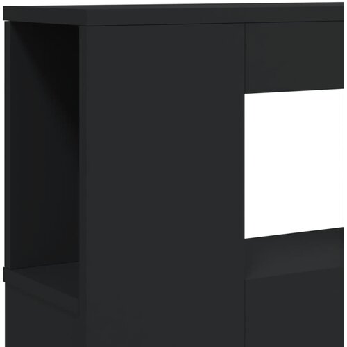  LED uzglavlje crno 160x18,5x103,5 cm konstruirano drvo Slike