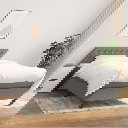  Box spring postelja z vzmetnico temno siva 100x200 cm blago, (20726402) Slike
