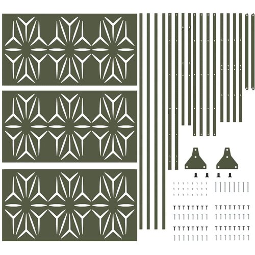  Zaslon za privatnost 100 x 50 x 180 cm Čelik Maslinastozelena Slike