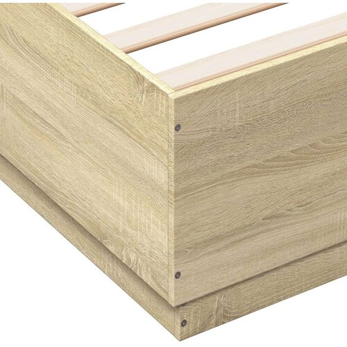 vidaXL Posteljni okvir sonoma hrast 160x200 cm inženirski les Cene
