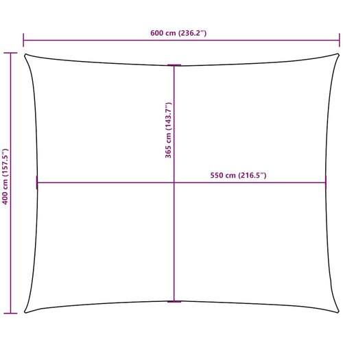  Jedro protiv sunca od tkanine Oxford pravokutno 4 x 6 m crveno Slike