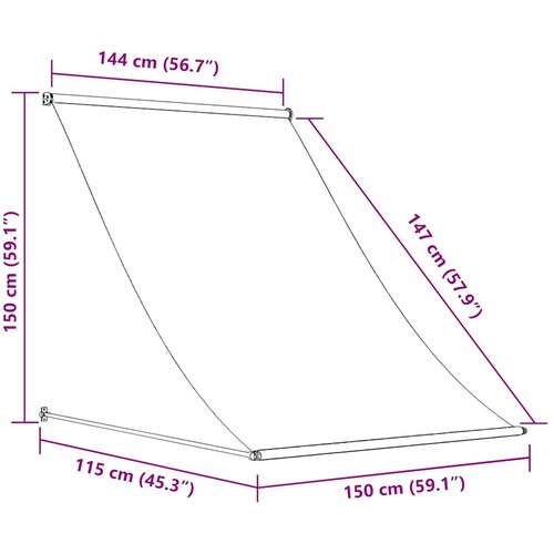 Tenda na uvlačenje antracit 150 x 150 cm od tkanine i čelika Slike