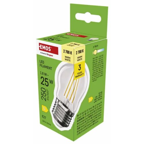 Emos zf6d02 Led sijalica filament mini globe 1,8w(25w) 250lm e27 ww ( 3470 ) Cene