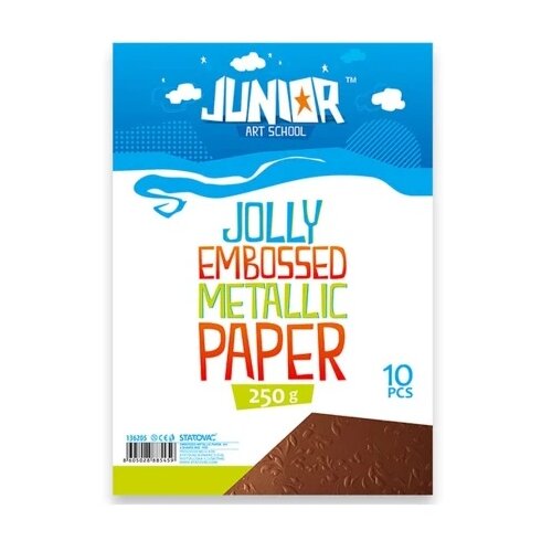Junior jolly embossed metallic paper papir met. relj. a4 250g10k - odaberite nijansu braon ( 136210 ) Slike