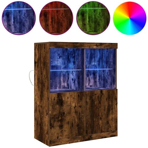 VidaXL Bivak Smoked Oak 81x37x100 cm Inženirski les, (21832123) Slike
